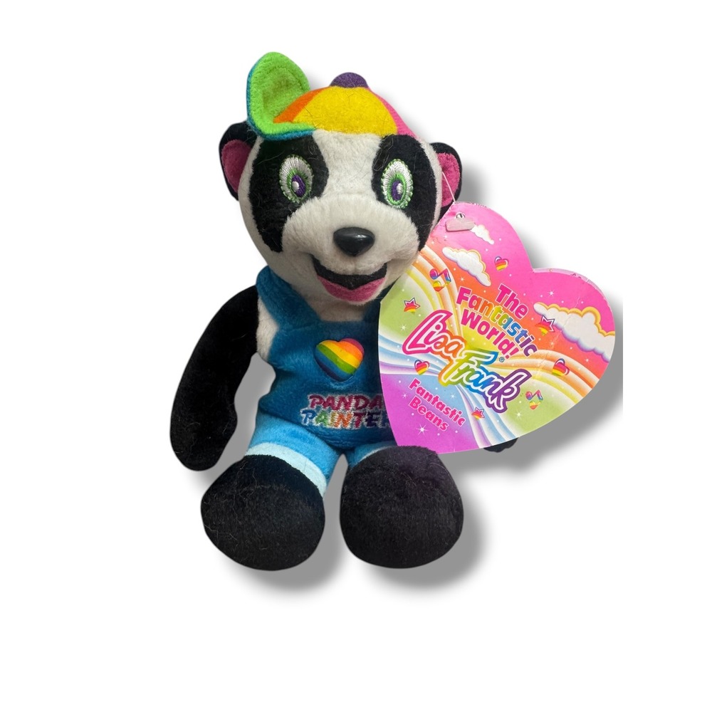 Lisa Frank Panda Painter Plush Fantastic Beans Series One 1998 VTG Rainbow 8"